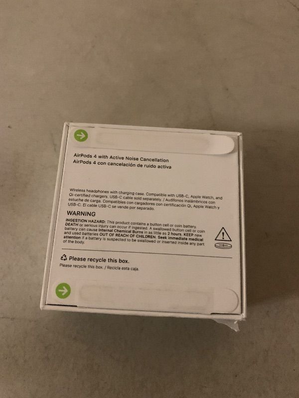 Photo 1 of Apple AirPods 4 Wireless Earbuds, Bluetooth Headphones, Personalized Spatial Audio, Sweat and Water Resistant, USB-C Charging Case, H2 Chip, Up to 30 Hours of Battery Life, Effortless Setup for iPhone *SEALED* 