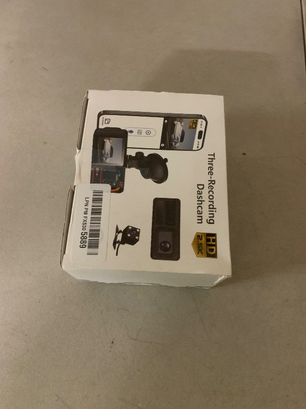 Photo 1 of 3 Channel Dash Camera for Cars,Triple Lens 4K+1080P+1080P Dash Cam Front Rear Inside,Built-in 5G WiFi & App, Night Vision,24H Parking Mode,Loop Recording,170° Wide Angle,32GB Card Included(Black)