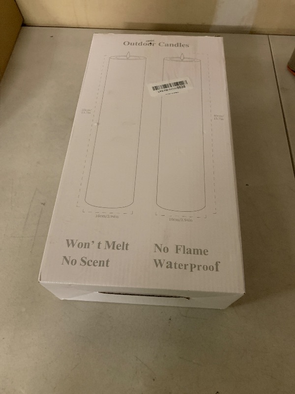 Photo 1 of 14" x 4" Large Flameless Candles with Remote & Timer, Waterproof Outdoor Battery Operated Candles LED Electric Flickering Flameless Pillar Candle for Patio Porch Lanterns Home Decor Easter, 2 Pack