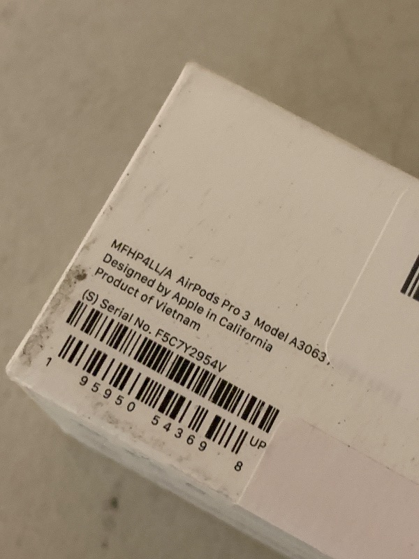 Photo 1 of Apple AirPods Pro 3 Wireless Earbuds, Active Noise Cancellation, Live Translation, Heart Rate Sensing, Hearing Aid Feature, Bluetooth Headphones, Spatial Audio, High-Fidelity Sound, USB-C Charging