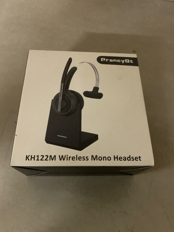 Photo 1 of Bluetooth Headset, Wireless Headset with Microphone for PC, V5.2 Computer Headset with Noise Cancelling Mic, USB Dongle, Charging Base & Mute Button for Work, Cell Phones, Computer (Black)