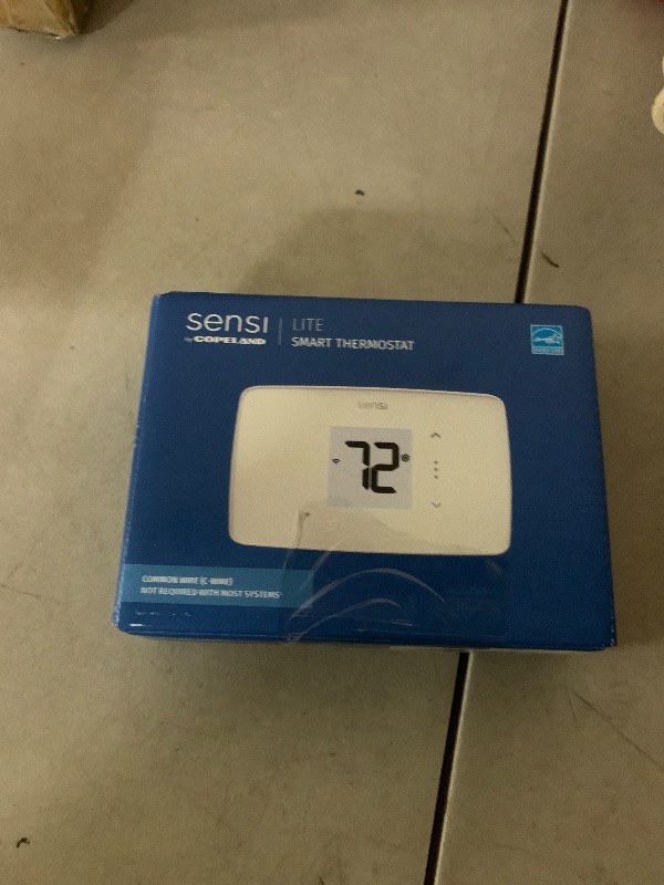 Photo 1 of Sensi Lite Smart Thermostat, Programmable, WiFi, Easy DIY, Works With Alexa, ENERGY STAR Certified, ST25W, Most Systems C-Wire Not Required, C-Wire needed with Heat/Cool Only & Heat Pump System -White