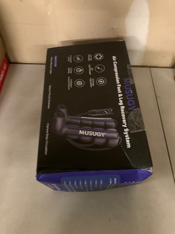 Photo 1 of Musugy Sequential Leg Compression Massager for Circulation : Full Leg Air Compression Boots for Massage Therapy & Fatigue Relief - 9 Intensity, 6 Modes, 3 Timers for Athletes, Runners, Gym (Medium)