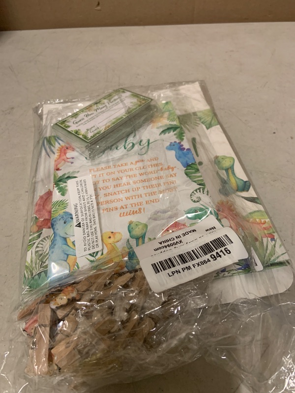 Photo 1 of 102 Pcs Baby Shower Game Supplies Diaper Raffle Tickets with Diaper Raffle Card Box Mini Clothespin Dinosaur Theme Baby Shower Game Decor for Games Prizes Gender Reveal Party Supplies