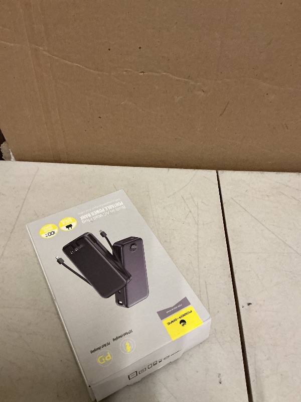 Photo 1 of 20000mAh Ultra-Portable-Charger-Power-Bank with Built in Cables&AC Wall Plug,PD20W USB-C Fast Charging Cell Phone Charger Battery Pack,LED Display Travel Battery Bank for All iPhone,Samsung,Android