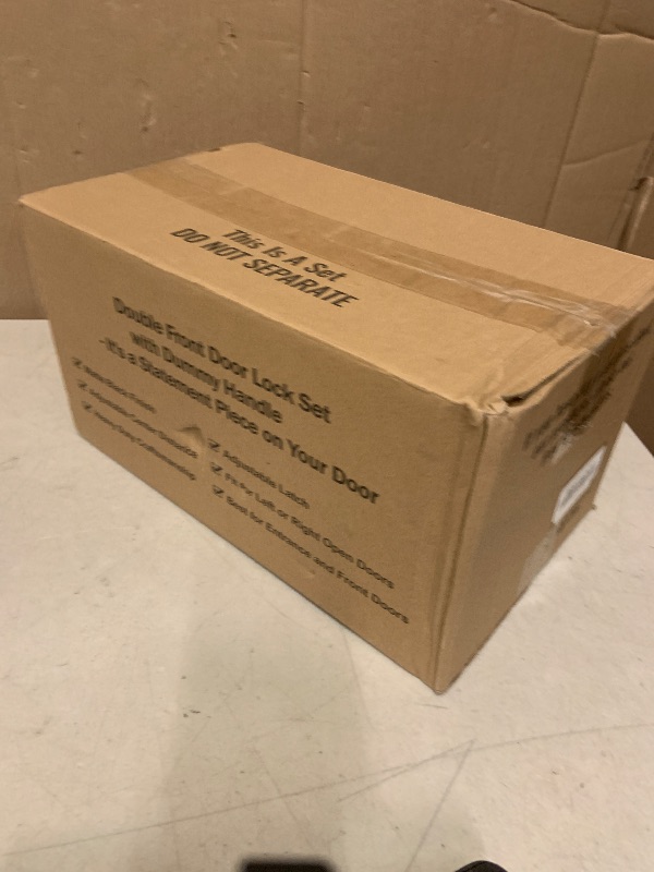 Photo 1 of Camtek Matte Black Double Front Door Handle Set, French Door Locks for Double Doors with Smooth Deadbolt & Dummy Handle, Double Door Lock Easy to Install, Durable Construction for Front Door