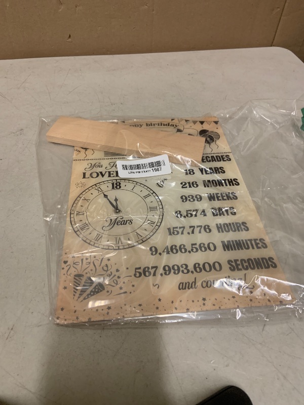 Photo 1 of 18th Birthday Table Decorations Sign, Back in 2008 Double-Sided Acrylic Birthday Plaque with Wooden Stand, Vintage Milestone Tabletop Decor