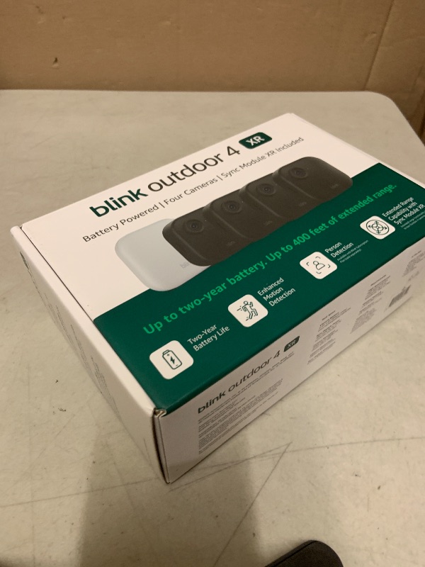 Photo 1 of Blink Outdoor 4 XR – two-year battery wireless camera with 4x security coverage, 1000 ft open-air range or 400 ft with typical use — 4 camera system.
