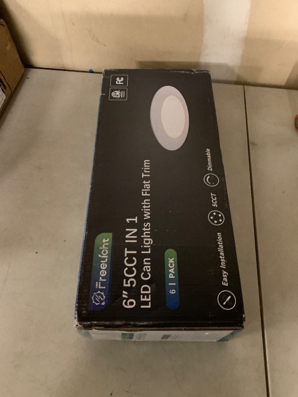 Photo 1 of FREELICHT 6 Pack Retrofit LED Recessed Lighting 6 Inch, Selectable 2700K/3000K/4000K/5000K/6000K, Dimmable Flat LED Can Lights, 10W=110W, 1000LM, IC & Damp Rated, ETL & FCC, White