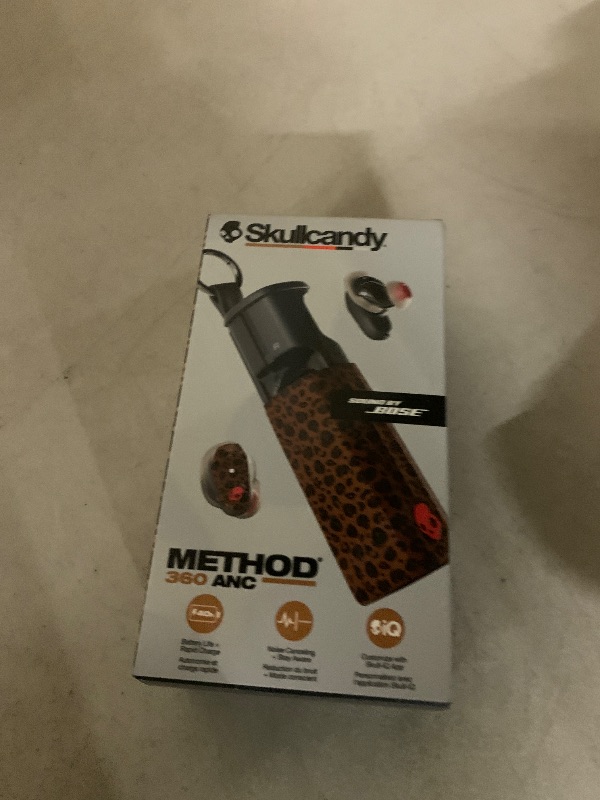 Photo 1 of Skullcandy Method 360 ANC Wireless Earbuds, Sound by Bose, Bluetooth Headphones, Premium Noise Cancelling, Up to 40 Hrs Battery, Sweat and Water Resistant, Microphone for iPhone Android - Leopard