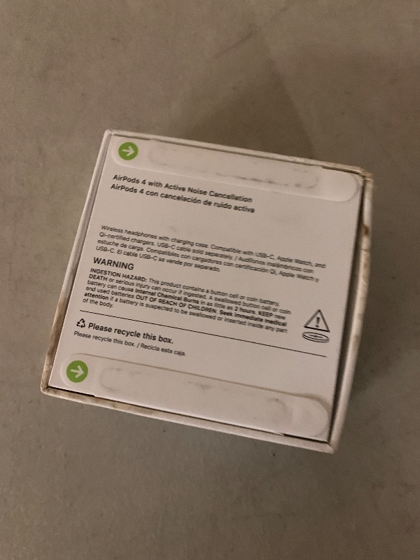 Photo 1 of Apple AirPods 4 Wireless Earbuds, Bluetooth Headphones, with Active Noise Cancellation, Adaptive, Transparency Mode, Personalized Spatial Audio, USB-C Charging Case, Wireless Charging, H2 Chip