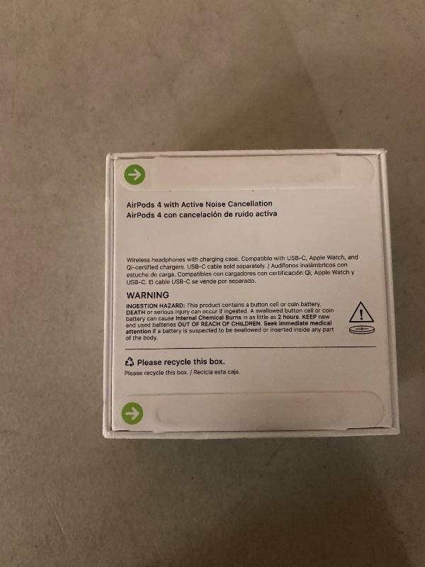 Photo 1 of Apple AirPods 4 Wireless Earbuds, Bluetooth Headphones, with Active Noise Cancellation, Adaptive, Transparency Mode, Personalized Spatial Audio, USB-C Charging Case, Wireless Charging, H2 Chip