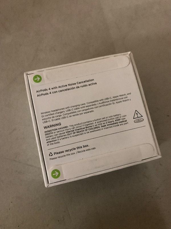 Photo 1 of Apple AirPods 4 Wireless Earbuds, Bluetooth Headphones, with Active Noise Cancellation, Adaptive, Transparency Mode, Personalized Spatial Audio, USB-C Charging Case, Wireless Charging, H2 Chip