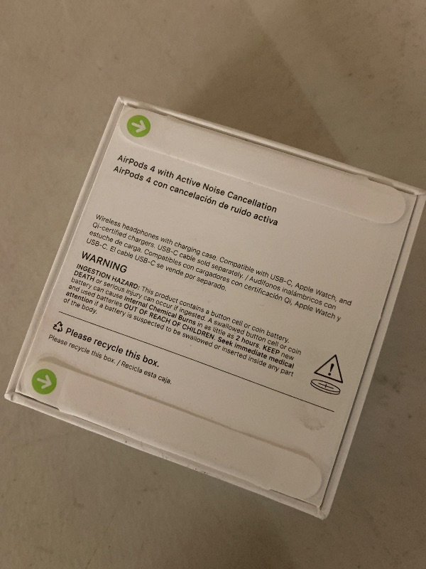 Photo 1 of Apple AirPods 4 Wireless Earbuds, Bluetooth Headphones, with Active Noise Cancellation, Adaptive, Transparency Mode, Personalized Spatial Audio, USB-C Charging Case, Wireless Charging, H2 Chip