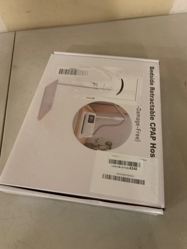 Photo 1 of CPAP Hose Holder for Bed - (Wall-Damage-Free) Black CPAP Machine Protective Tray with Adjustable Height Hook for Hanging Mask & Accessories to Keep Bedside Tidy