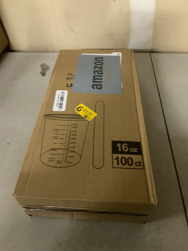 Photo 1 of 16 oz Plastic Mixing Cups, 100 Pack 16 oz (500ml) Disposable Measuring Cups with 100 Wooden Mixing Sticks, Can Be Used for Epoxy Resin, Liquid Measuring, Paint, Cooking and Baking