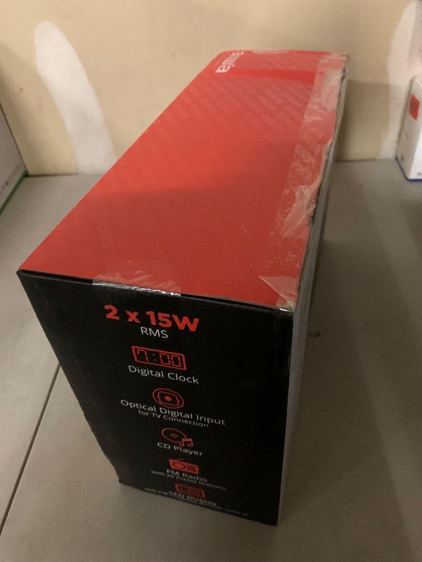 Photo 1 of AIWA Exos Home Speaker, Premium 30W RMS Sound System with CD Player, Bluetooth Connectivity, FM Radio, Optical Digital Input, Dual 1” Tweeters + Dual 2” Bass Units, IR Remote Control