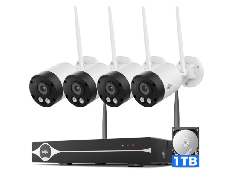 Photo 1 of Hiseeu 4K/8MP Wireless Security Camera Outdoor, 5G/2.4G WiFi Pro Camera System for Home Security, 4 Cam-Kit, Color Night Vision, Motion Detection, 2-Way Talk, Expandable 16CH NVR, 1TB, No Subscription