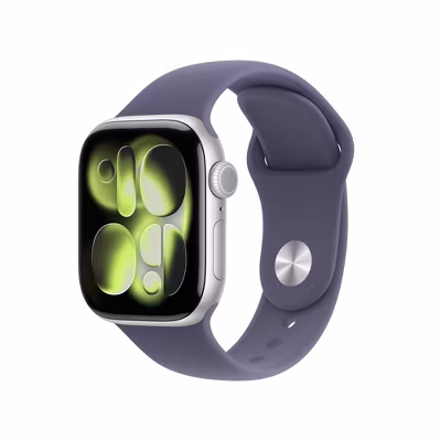 Photo 1 of Apple Watch Series 11 GPS 46mm Silver Aluminum Case with Purple Fog Sport Band - M/L
