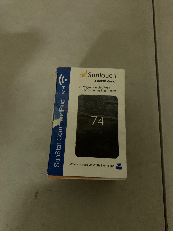 Photo 1 of SunTouch SunStat CommandPlus Touchscreen Programmable Smart Wi-Fi Thermostat for Electric Floor Heating Systems, 4.3" Screen, Floor and Air Sensing Control, Energy Monitoring, Remote Access
