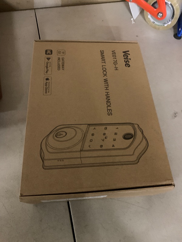 Photo 1 of Veise VE017G-H Wi-Fi Smart Fingerprint Front Door Lock Set, Remote App Control, Keyless Entry Deadbolt with Handle, Backlit Keypad, IP55 Weatherproof, Auto Lock, Easy to Install, Matte Black