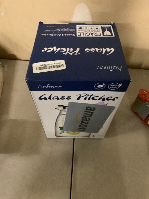 Photo 1 of 1 Gallon 128oz Glass Pitcher, Water Pitcher with Lid and Spout, Glass Carafe for Hot/Cold Drink, Water Jug for Iced Tea, Coffee, Juice, Milk, Beverage (Extra-Wide Mouth)