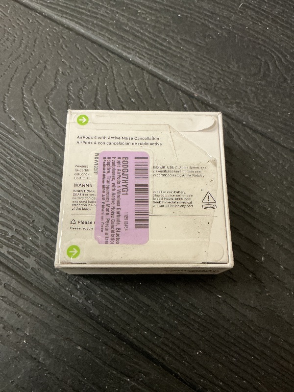 Photo 1 of Apple AirPods 4 Wireless Earbuds, Bluetooth Headphones, with Active Noise Cancellation, Adaptive, Transparency Mode, Personalized Spatial Audio, USB-C Charging Case, Wireless Charging, H2 Chip