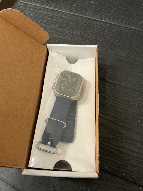 Photo 1 of Apple Watch Ultra 2 [GPS + Cellular, 49mm] - Titanium Case with Blue Ocean Band, One Size (Renewed)