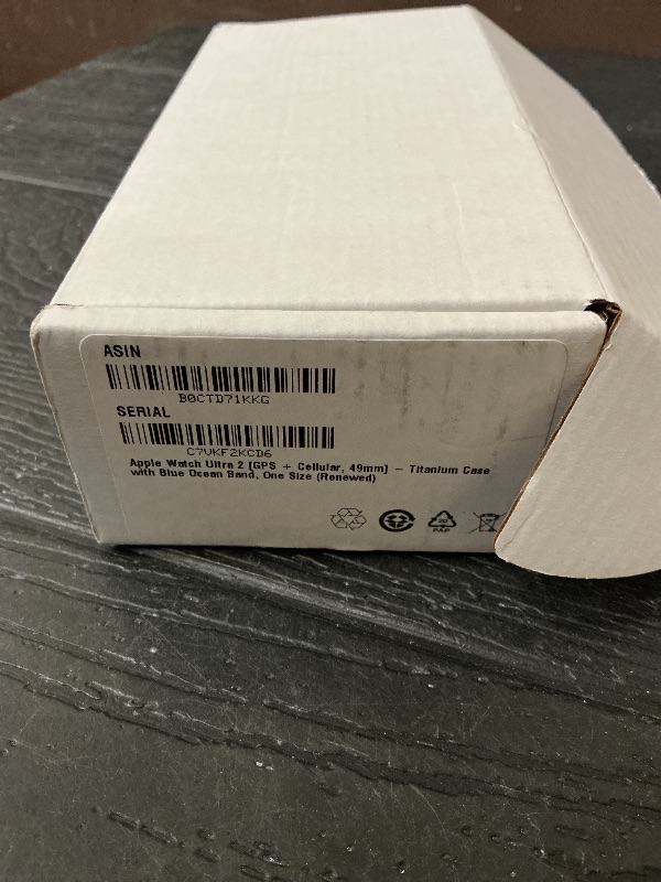 Photo 1 of Apple Watch Ultra 2 [GPS + Cellular, 49mm] - Titanium Case with Blue Ocean Band, One Size (Renewed)