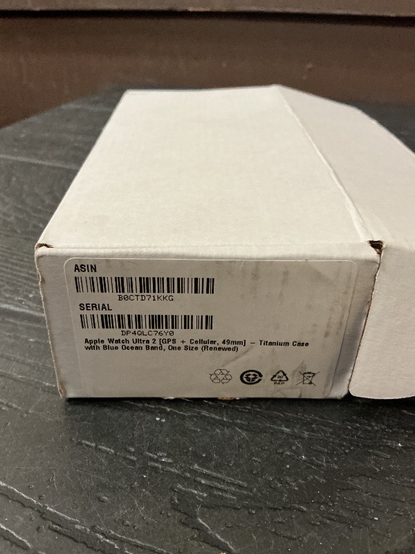 Photo 1 of Apple Watch Ultra 2 [GPS + Cellular, 49mm] - Titanium Case with Blue Ocean Band, One Size (Renewed)