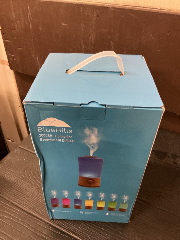 Photo 1 of BlueHills Premium 2000 ML XL Large Essential Oil Diffuser Aromatherapy Humidifier for Large Room Home 40 Hour Run Huge Coverage Area 2 Liter Extra Large Capacity Huge Diffuser Wood Grain E005