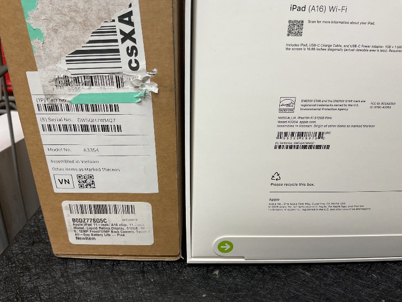 Photo 1 of Apple iPad 11-inch: A16 chip, 11-inch Model, Liquid Retina Display, 512GB, Wi-Fi 6, 12MP Front/12MP Back Camera, Touch ID, All-Day Battery Life — Pink