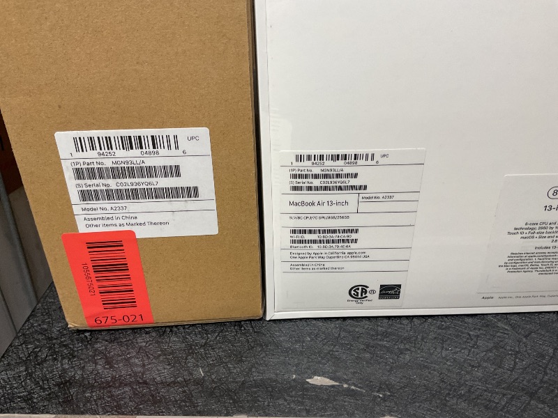 Photo 1 of 2020 Apple MacBook Air Laptop: Apple M1 Chip, 13” Retina Display, 8GB RAM, 256GB SSD Storage, Backlit Keyboard, FaceTime HD Camera, Touch ID. Works with iPhone/iPad; Silver