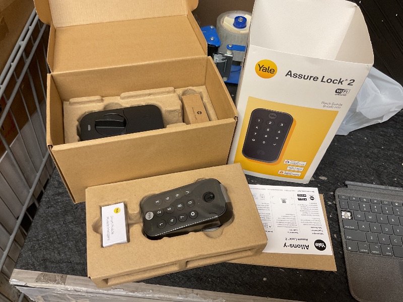 Photo 1 of Yale Security Assure Lock 2 Deadbolt, Black Suede Keyed Smart Entry Door Lock with Wi-Fi Connected Keypad for Code Entry and Remote Access, YRD410-WF1-BSP