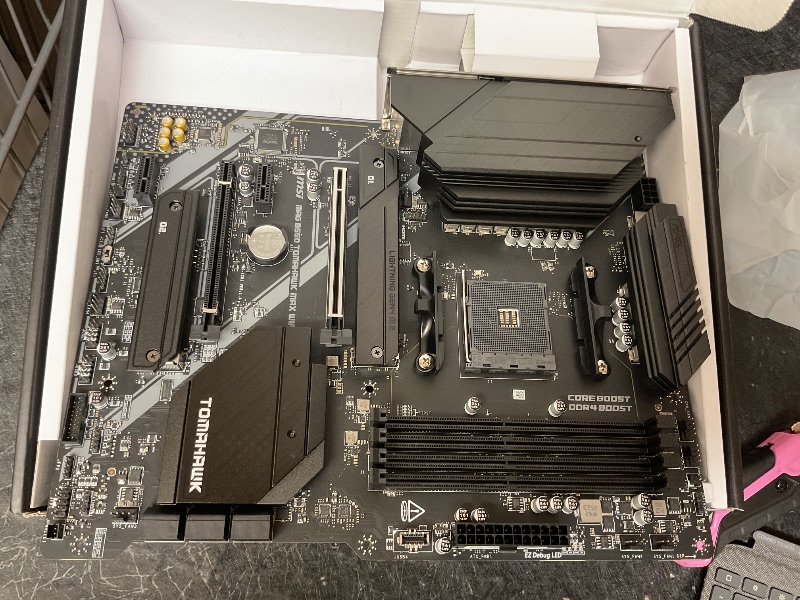 View 4 of MSI MAG B550 Tomahawk MAX WiFi Gaming Motherboard (AMD Ryzen 5000 Series, AM4, DDR4, PCIe 4.0, SATA 6Gb/s, M.2, USB 3.2 Gen 2, HDMI/DP, Wi-Fi 6E, Bluetooth 5.2, 2.5Gbps LAN, ATX)