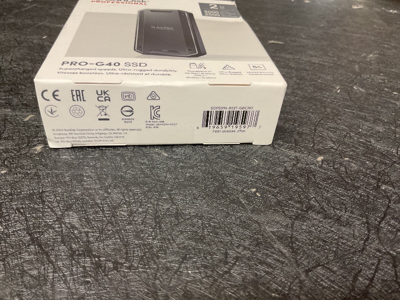 View 3 of SANDISK Professional 2TB PRO-G40 SSD - Up to 2700MB/s, Thunderbolt 3 (40Gbps), USB-C (10Gbps), IP68 dust/Water Resistance, External Solid State Drive - SDPS31H-002T-GBCND