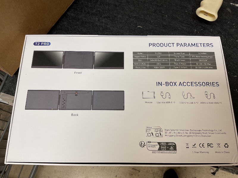 Photo 1 of T2 PRO Triple Screen Laptop Screen Extender 14" IPS 1920x1080 Universal