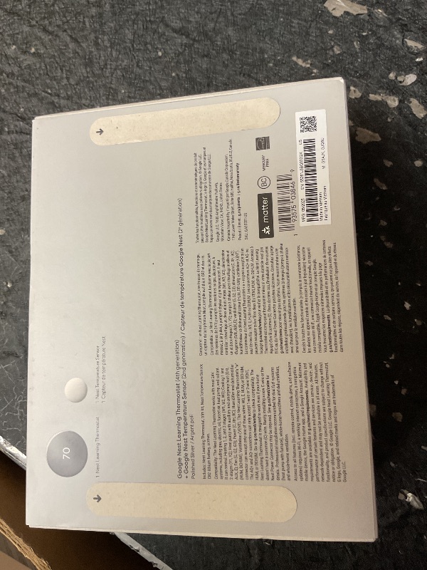 Photo 1 of Google Nest Learning Thermostat (4th gen) + Nest Temperature Sensor (2nd gen) - Silver