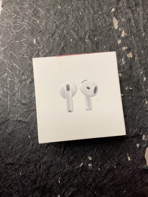 Photo 1 of Apple AirPods 4 Wireless Earbuds, Bluetooth Headphones, Personalized Spatial Audio, Sweat and Water Resistant, USB-C Charging Case, H2 Chip, Up to 30 Hours of Battery Life, Effortless Setup for iPhone