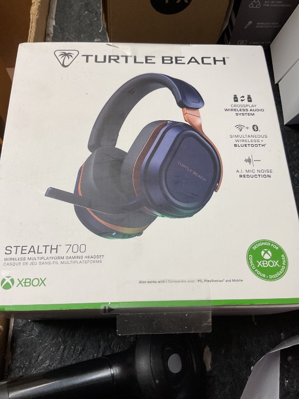 Photo 1 of Turtle Beach Stealth 700 Gen 3 Wireless Multiplatform Amplified Gaming Headset for Xbox Series X|S, Xbox One, PC, PS5, Mobile – 60mm Drivers, AI Noise-Cancelling Mic, Bluetooth, 80-Hr Battery – Cobalt