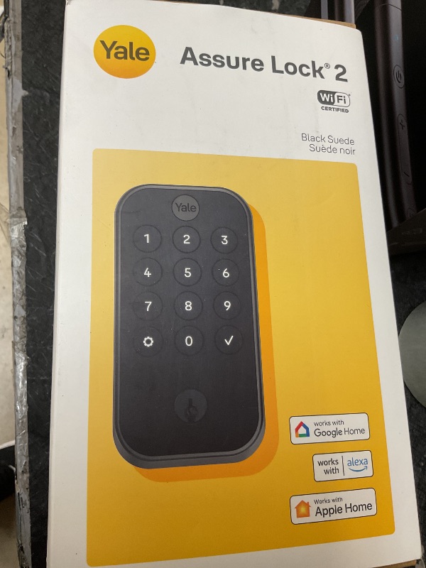 Photo 1 of Yale Security Assure Lock 2 Deadbolt, Black Suede Keyed Smart Entry Door Lock with Wi-Fi Connected Keypad for Code Entry and Remote Access, YRD410-WF1-BSP
