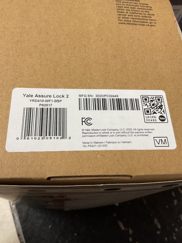 Photo 1 of Yale Security Assure Lock 2 Deadbolt, Black Suede Keyed Smart Entry Door Lock with Wi-Fi Connected Keypad for Code Entry and Remote Access, YRD410-WF1-BSP