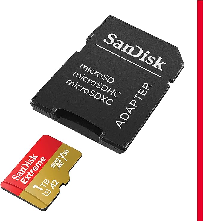 Photo 1 of SANDISK 1TB Extreme microSDXC UHS-I Memory Card with Adapter - C10, U3, V30, 4K, 5K, A2, Micro SD Card- SDSQXAV-1T00-GN6MA