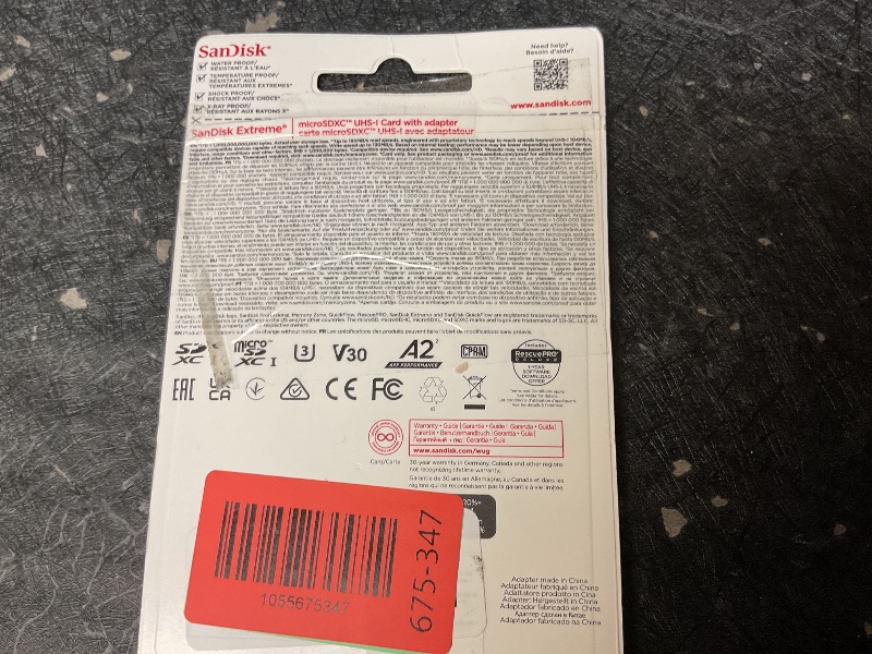 Photo 1 of SANDISK 1TB Extreme microSDXC UHS-I Memory Card with Adapter - C10, U3, V30, 4K, 5K, A2, Micro SD Card- SDSQXAV-1T00-GN6MA