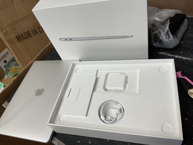 Photo 1 of 2020 Apple MacBook Air Laptop: Apple M1 Chip, 13” Retina Display, 8GB RAM, 256GB SSD Storage, Backlit Keyboard, FaceTime HD Camera, Touch ID. Works with iPhone/iPad; Silver