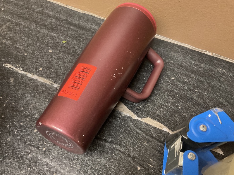 Photo 1 of Owala FreeSip Tumbler Insulated Stainless Steel Water Bottle with Built-in Straw and Side Handle, For Travel, Work, School, and Sports, 40oz, BPA Free, Leak Proof, Black Cherry
