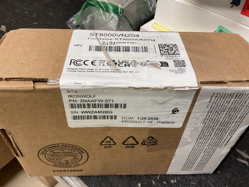 Photo 1 of Seagate IronWolf 8TB NAS Internal Hard Drive HDD – 3.5 Inch SATA 6Gb/s 7200 RPM 256MB Cache for RAID Network Attached Storage – Frustration Free Packaging (ST8000VNZ04/N004)