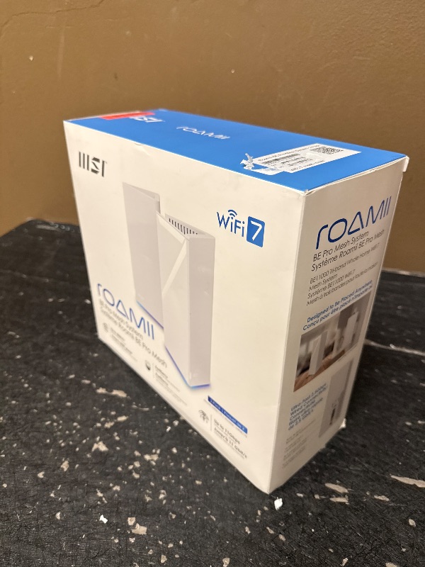 Photo 1 of MSI Roamii BE Pro Mesh System - 2 Pack WiFi 7 BE11000Mbps Whole Home WiFi System, 2.5G Ports, Security and Parental Controls, VPN Supported