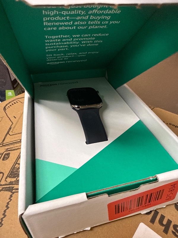 Photo 1 of Apple Watch Series 8 (GPS+Cellular, 45mm) - Graphite Stainless Steel Case with Midnight Sport Band, M/L (Renewed)