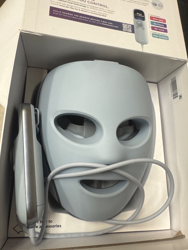 Photo 1 of Shark CryoGlow LED Face Mask with Under-Eye Cooling, Anti-Ageing & Blemish Repair, Red & Blue LED, Infrared Light Therapy, USB-C, Remote Control, Storage Bag, Blue Frost, FW312